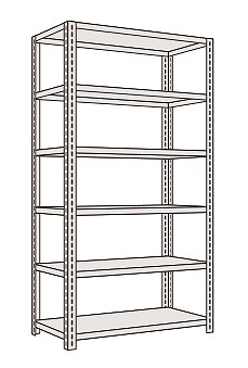 【ポイント10倍】【直送品】 サカエ 軽量開放型棚(100KG/段・高さ2100MM・6段タイプ) KF2726 (181165) 【特大・送料別】