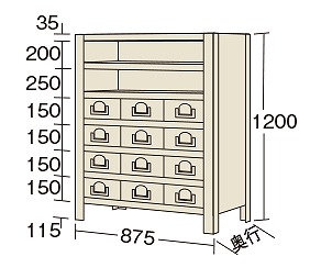 【直送品】 サカエ 物品棚ＫＷ型（１００ｋｇ／段・高さ１２００ｍｍ・７段タイプ） KW8117-12 (181685) 【特大・送料別】