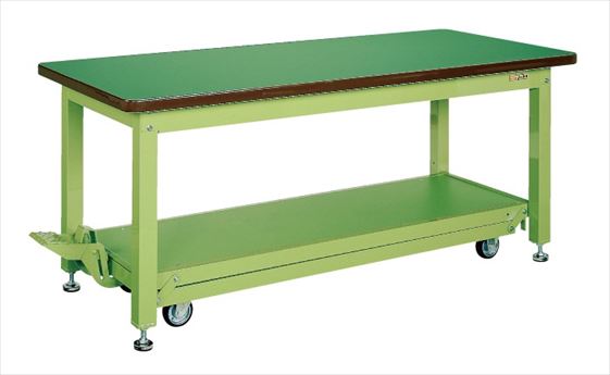 【ポイント5倍】【直送品】 サカエ 重量作業台KWCタイプ(ペダル昇降移動式) KWCF-158 (035801) 【大型】