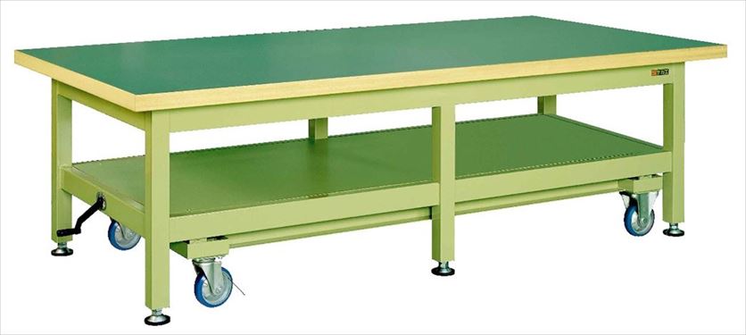 サカエ 超重量作業台KWCタイプ(ハンドル昇降移動式) KWCF-2412 (030535)