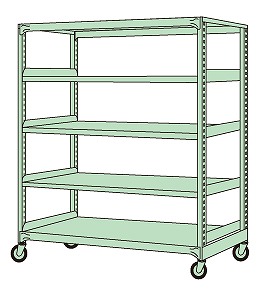【直送品】 サカエ 中量キャスターラックMKG型(ウレタン車・4輪自在タイプ) MKG-1145U (184384) 【特大・送料別】