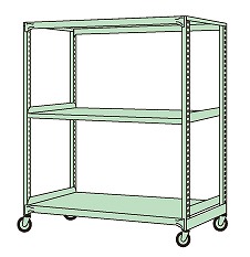 【直送品】 サカエ 中量キャスターラックMKG型(ウレタン車・4輪自在タイプ) MKG-8753U (184319) 【特大・送料別】
