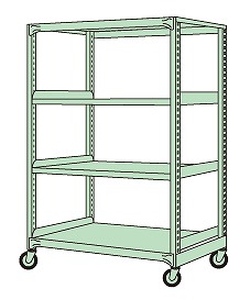 【ポイント5倍】【直送品】 サカエ 中量キャスターラックMKG型(ゴム車・オール自在キャスター) MKG-8754G (184246) 【特大・送料別】