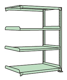 【尖んがり5倍】【直送品】 サカエ 中量棚NL型(300KG/段・繋ぎ合わせる・高さ1800MM・4段) NL-1344R (185838) 【特大・貨物輸送別】
