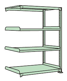 【ポイント10倍】【直送品】 サカエ 中量棚ＮＬ型（３００ｋｇ／段・連結・高さ１８００ｍｍ・４段） NL-1554R (185874) 【特大・送料別】