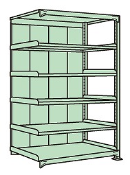【ポイント5倍】【直送品】 サカエ 中量棚PB型パネル付(500KG/段・連結・6段タイプ) PBG-2566R (185384) 【特大・送料別】