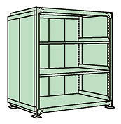 【直送品】 サカエ 中量棚PB型パネル付(500KG/段・単体・4段タイプ) PBG-8124 (185233) 【特大・送料別】