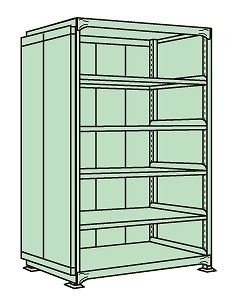 【ポイント10倍】【直送品】 サカエ 中軽量棚ＰＭＬ型パネル付（２５０ｋｇ／段・単体・６段タイプ） PMLG-2766 (183554) 【特大・送料別】