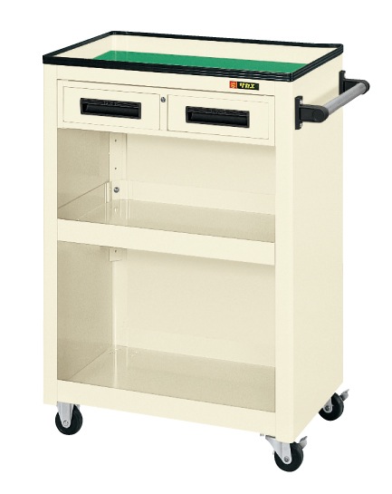 【直送品】 サカエ パネルワゴン(天板皿型・引出し・背パネル付) PMW-5CI (020876) 【大型】