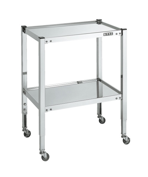 【直送品】 サカエ ステンレスフリーワゴン(高さ調整タイプ・SUS430) STFW4-10C (084111) 【大型】
