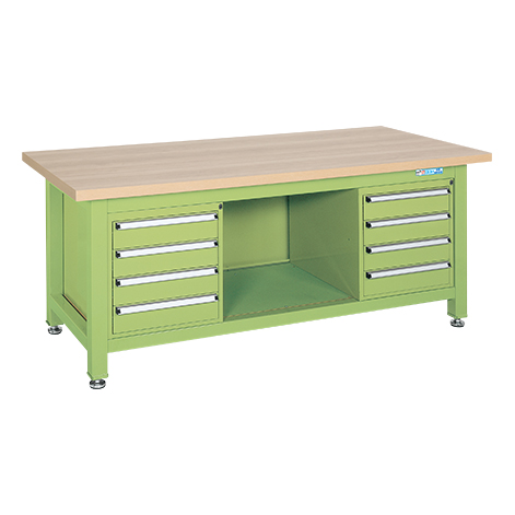 サカエ 超重量作業台Wタイプ(キャビネットW-4N×2個付) WM-894F4B (