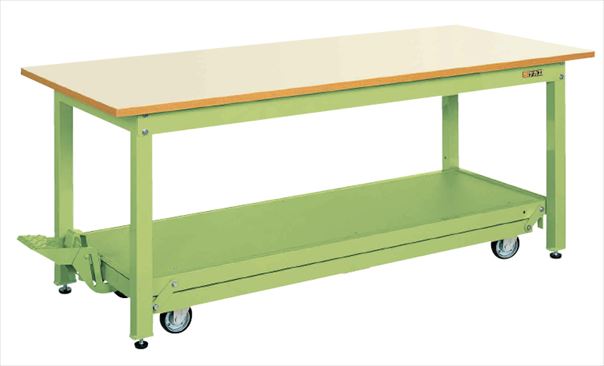 【ポイント10倍】【直送品】 サカエ 軽量作業台KKタイプ(ペダル昇降移動式) KK-127NIG (035241) 【大型】