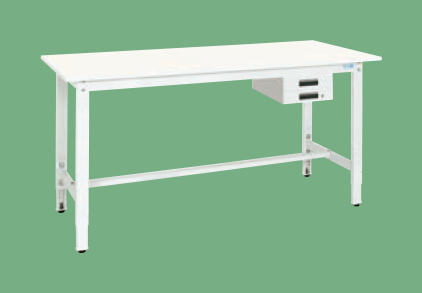 【ポイント10倍】【直送品】 サカエ 軽量高さ調整作業台(抗ウイルス天板・キャビネット2段付) TKK8-156BVPW (046290) 【大型】