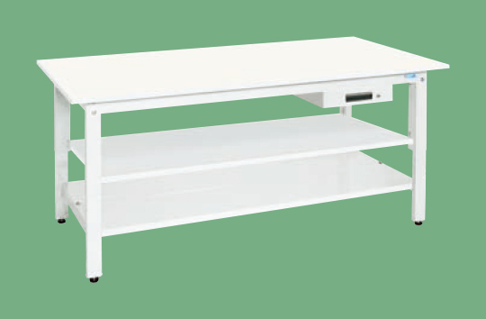 【直送品】 サカエ 軽量作業台(抗菌・抗ウイルス天板・中棚中板付) KH-70AVPWT2 (047536) 【大型】