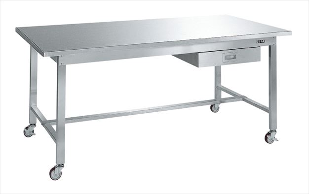 【ポイント5倍】【直送品】 サカエ ステンレス作業台(移動式・SUS430) SUS4A-187BN (081227) 【大型】