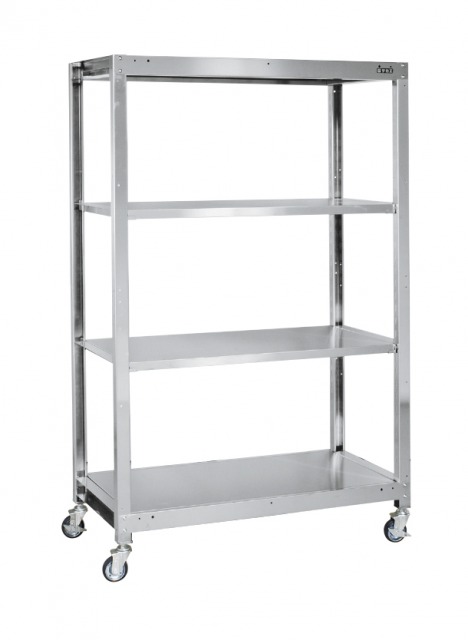 【ポイント5倍】【直送品】 サカエ ステンレスラック(移動式・SUS430) SLN-9034RSU4 (082650) 【大型】