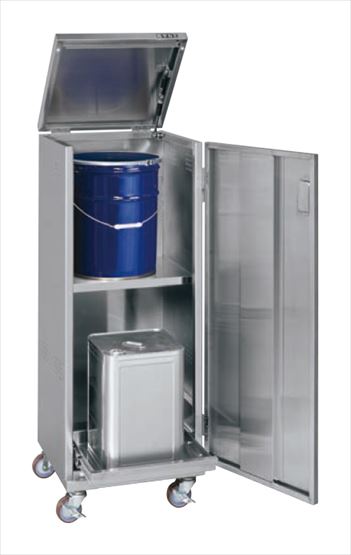 【尖んがり5倍】【直送品】 サカエ 一斗缶納める庫(ステンレス鋼手あい・移し替える式) SU4-ITKER (083177) 【大型】 ラック、シェルフ、本棚-スチールラック