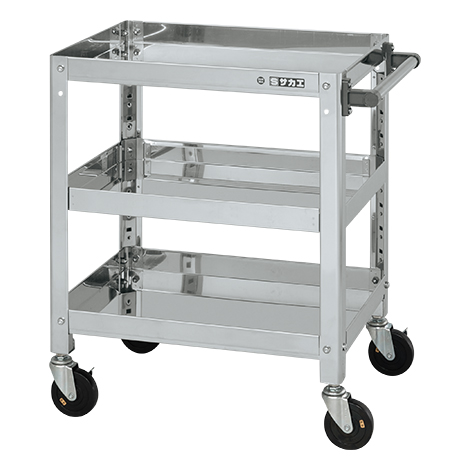 【直送品】 サカエ ステンレススーパーワゴン(ねじ込み式)SUS430 SAS4-6073DC (084542) 【大型】 ラック、シェルフ、本棚-家具、インテリア-スチールラック