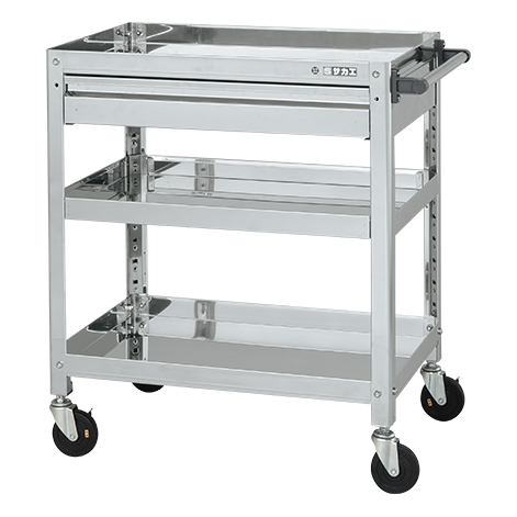 【スチールラック本体】最終セール！【ポイント5倍】【直送品】 サカエ ステンレススーパーワゴン(ねじ込み式)SUS430 SAS4-6083ADC (084562) 【大型】