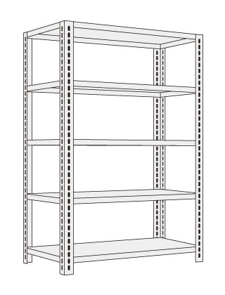 【直送品】 サカエ 販売店仕合わせ(首尾一貫した耐荷重：80KG/段・4段手あい) SHR-2224P (171186) 【大型】 スチールラック本体-ラック、シェルフ、本棚-家具、インテリア