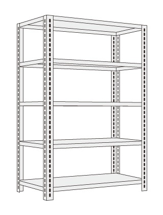 【ポイント5倍】【直送品】 サカエ ショップラック（均等耐荷重：８０ＫＧ／段・５段タイプ） SHR-2225P (171188) 【大型】