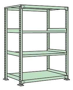 サカエ 軽中量棚ND型(150KG/段・単体・H1800MM・4段) ND-1344 (172909)