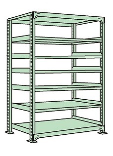 【ポイント10倍】【直送品】 サカエ 軽中量棚ND型(150KG/段・単体・H2400MM・7段) ND-3527 (173031) 【特大・送料別】