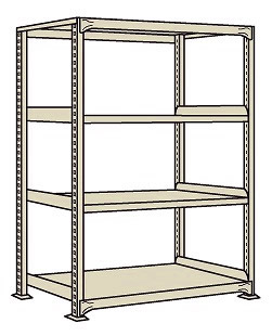 【ポイント10倍】【直送品】 サカエ 中軽量棚ＭＬＷ型（２５０ｋｇ／段・単体・４段タイプ） MLW-8154 (188168) 【特大・送料別】