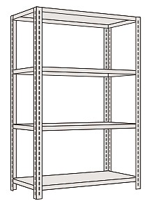 【ポイント10倍】【直送品】 サカエ 開放型棚（１２０ｋｇ／段・高さ１５００ｍｍ・４段タイプ） LW9124 (203626) 【特大・送料別】 :p10 sakae 203626:道具屋さん