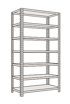 【ポイント5倍】【直送品】 サカエ 開放型棚(120KG/段・高さ2400MM・7段タイプ) LF3517 (203834) 【特大・送料別】