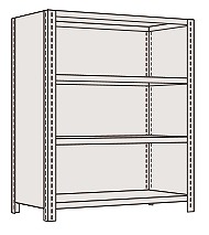 【尖んがり5倍】【直送品】 サカエ 商いもの棚LE型(120KG/段・高さ1200MM・4段印字機) LWE8124 (204058) 【特大・貨物輸送別】
