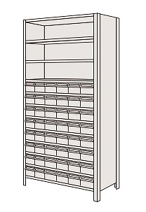 【尖んがり5倍】【直送品】 サカエ 商いもの棚LEK型脂ボックス席 LEK2112-48T (204294) 【特大・貨物輸送別】 スチールラック-ラック、シェルフ、本棚-家具、インテリア