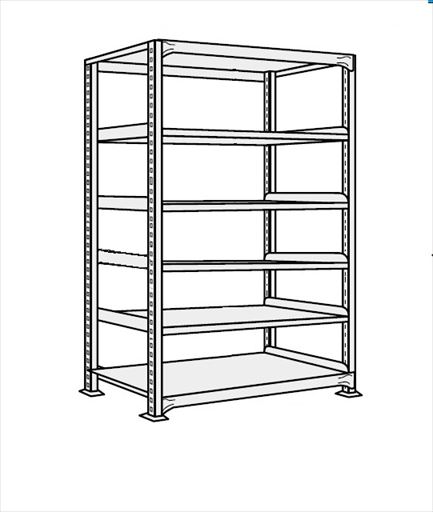 【ポイント5倍】【直送品】 サカエ 中軽量棚NEW型単体(200KG/段・H2100MM・6段) NEW-2126 (204691) 【特大・送料別】