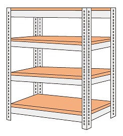 【ポイント10倍】【直送品】 サカエ ボード棚(ボルト止めタイプ)(200KG/段・4段タイプ) NBRW-1144 (204756) 【特大・送料別】