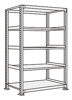 【ポイント10倍】【直送品】 サカエ 中軽量棚ＮＥＷ型単体（２００ｋｇ／段・Ｈ２１００ｍｍ・５段） NEW-2545 (204819) 【特大・送料別】