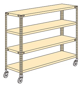 直送品】 サカエ キャスターラックＲＫ型（傾斜棚タイプ） RKCN-5723S