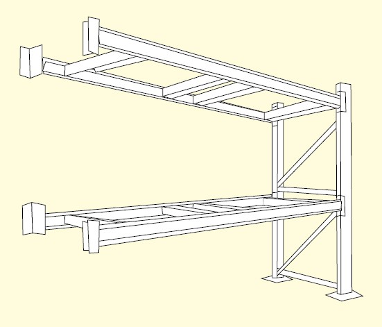 【直送品】 サカエ パレットラック(1000kg/段・ビーム2段・H2100MM) HW1-5332R (207117) 【特大・送料別】