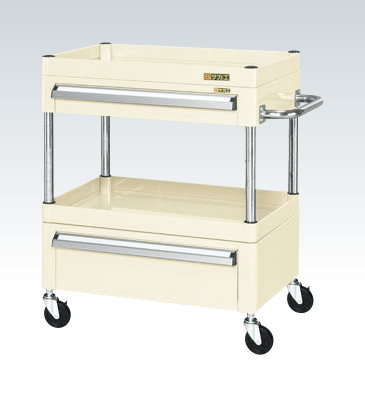 【ポイント10倍】【直送品】 サカエ CSパールワゴン(中量タイプ・引出し付) CSP-6072AC2I (324342) 【大型】