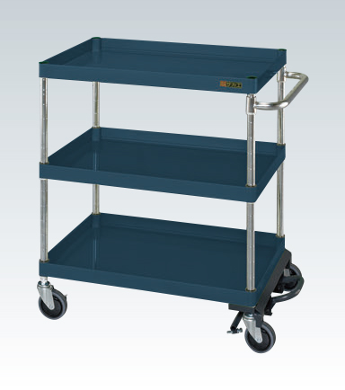 【ポイント5倍】【直送品】 サカエ CSパールワゴン(中量タイプ・フットブレーキ付) CSP-6083BRSED (325934) 【大型】