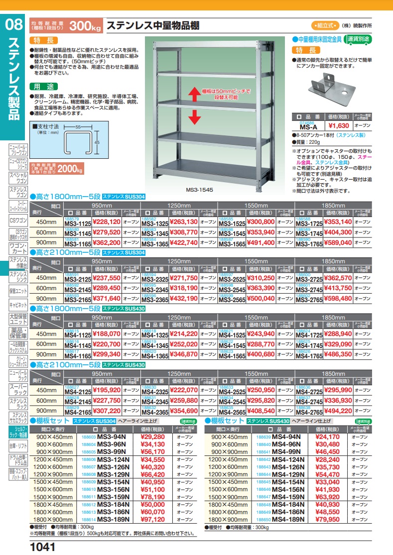 パーティを彩るご馳走や サカエ ステンレス中量物品棚用オプション棚板 MS4-159N 188647 mandhucollege.edu.mv