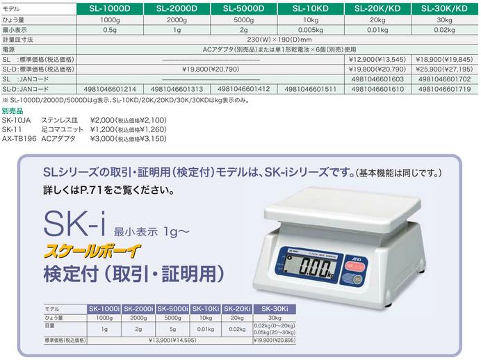 直送品】 A&D (エー・アンド・デイ) デジタルはかり SL-2000D (両面