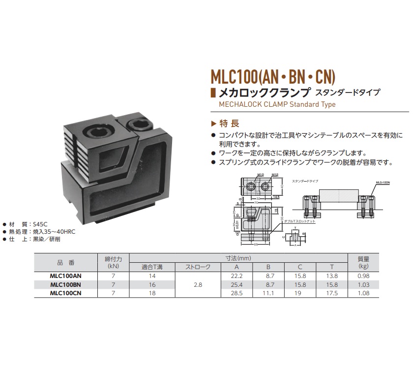 【直送品】 スーパーツール メカロッククランプ スタンダードタイプ MLC100AN｜douguyasan｜02