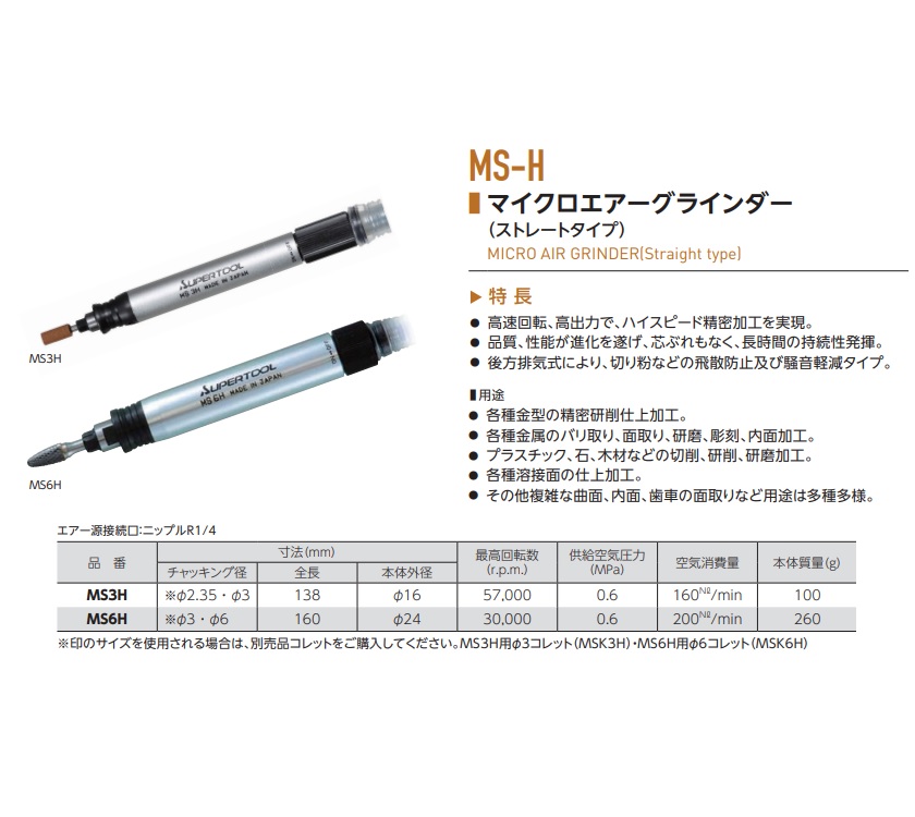 直送品】 スーパーツール マイクロエアーグラインダー