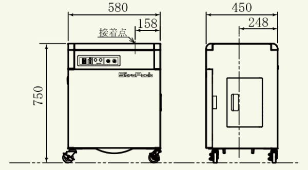 ストラパック　半自動梱包機　iQ-400NA　(全面カバー幅狭型)