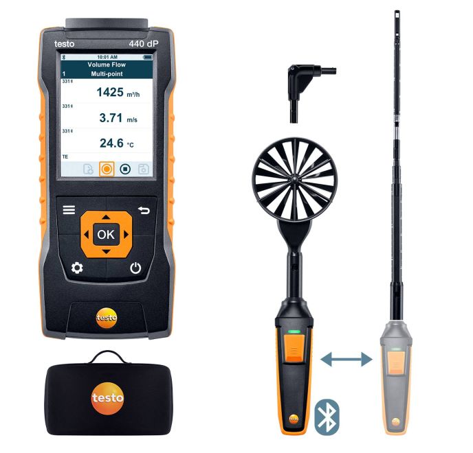 testo440本体と無線タイプのIAQプローブ