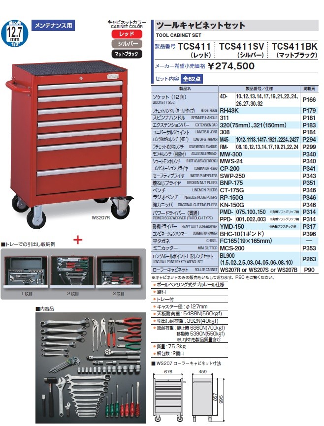 ポイント10倍】【直送品】 TONE (トネ) ツールキャビネットセット