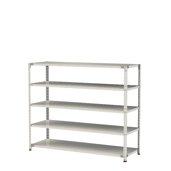 【直送品】 山金工業 軽さ仕合わせ(150kg/段) 1.5S5660-5W 【大型】 スチールラック本体-家具、インテリア