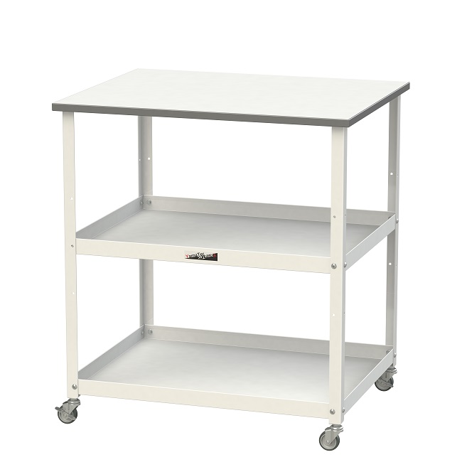 【ポイント10倍】【直送品】 山金工業 天板付き150ワゴン 棚板2枚仕様 HTCM-7560W