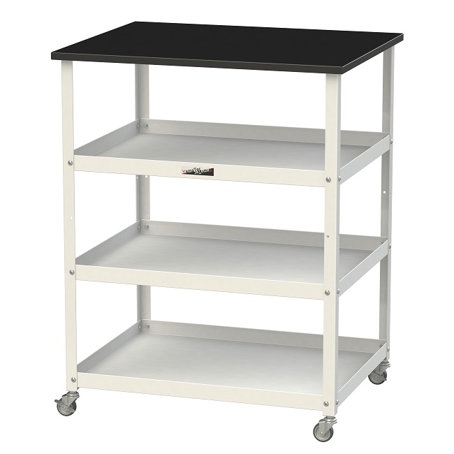 【直送品】 山金工業 天板付きラボワゴン 棚板3枚仕様 LKTCH-7560T3BKW 【大型】
