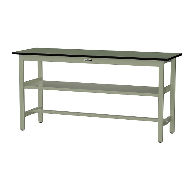 【直送品】 山金工業 ワークテーブル500シリーズ 固定式 中間全面棚板付 SJRH-1860S2-GG 【大型】